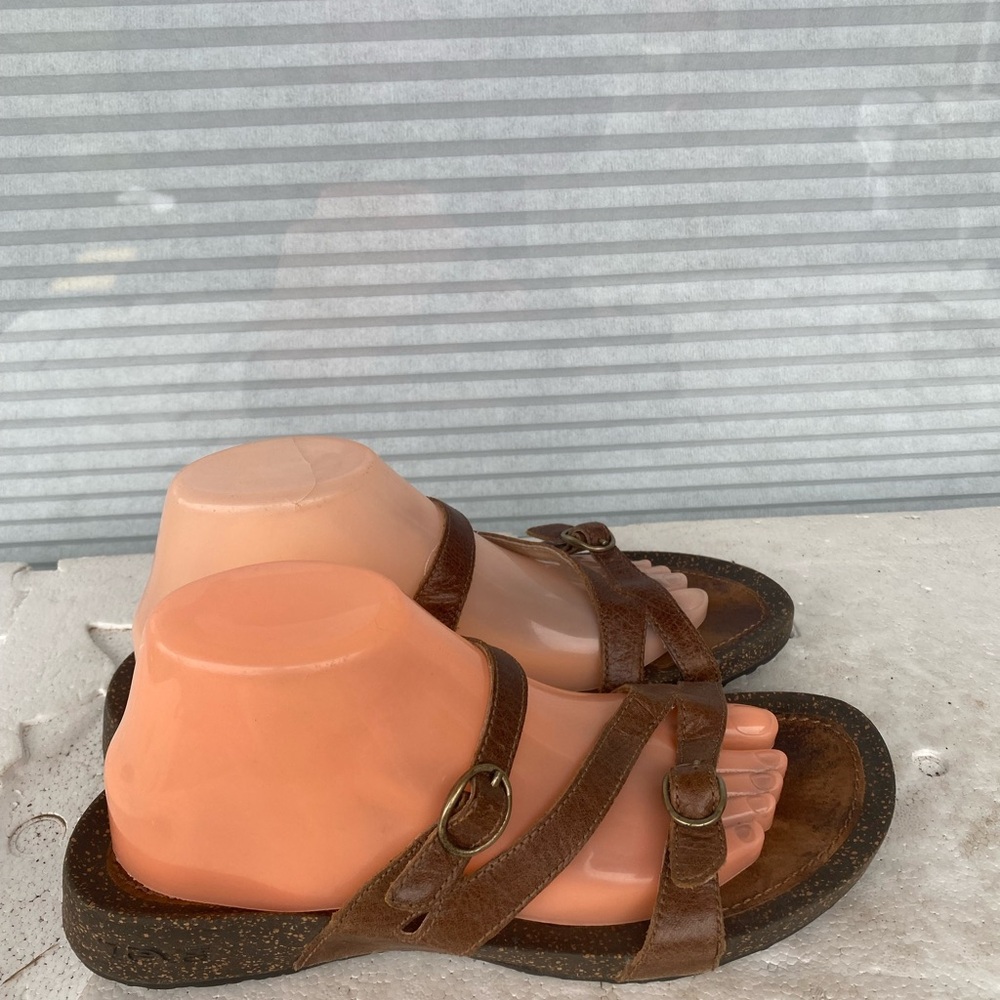 Teva 4186 Women’s Brown Leather Sandals Size W10 - Picture 2 of 15